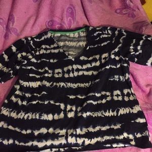 Blue and white tie-dye shirt